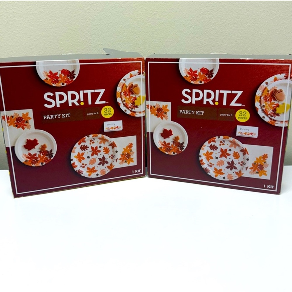 New! Target Spritz Bundle of 2 Party Kits, 64 pieces, Fall Colors, Leaf Themed